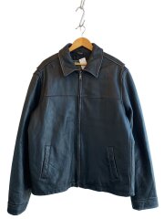 シングルライダースジャケット/XL/牛革/BLK