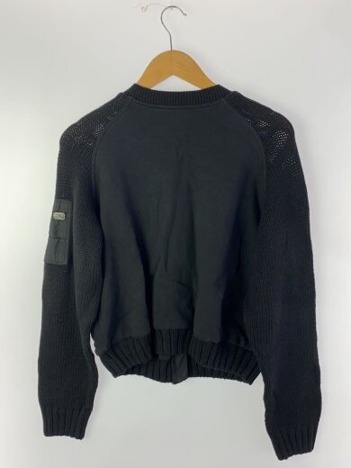 商品画像：ニット切替ブルゾン/M/コットン/BLK 2