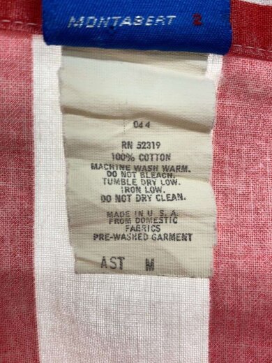 商品画像：80s/半袖シャツ/M/コットン/RED/ストライプ 4