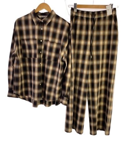 商品画像：オンブレチェックビックシャツ/ワイドパンツ/one/ポリエステル/BRW/オンブレCK 1