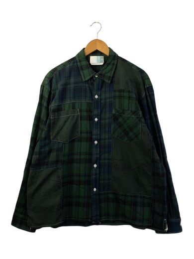 商品画像：Patchwork Check Shirts/コットン/GRN/23-050-060-0005-1-0// 1