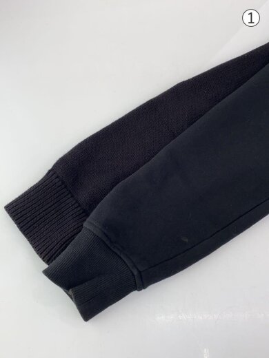 商品画像：ニットスウェット切替rジャケット/S/コットン/BLK/A00603 7