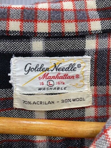 商品画像：GOLDEN NEEDLE/60S～70S/オープンカラーシャツ/L/アクリル/マルチカラー/チェック 3