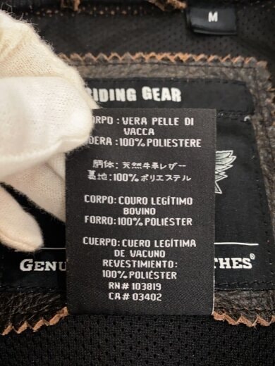 商品画像：シングルライダースジャケット/RIDING GEAR/M/カウハイド/牛革/BRW 4