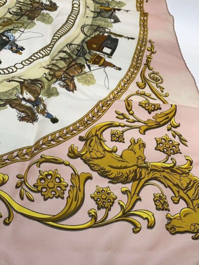 商品画像：カレ90 LA PROMENADE LONGCHAMPS/スカーフ/シルク/PNK/総柄/レディース 3