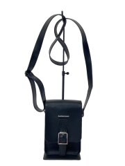 BOX CROSSBODY/ショルダーバッグ/レザー/BLK/無地