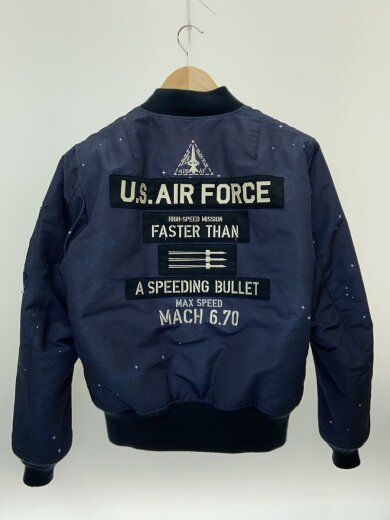 商品画像：フライトジャケット/M/ポリエステル/NVY/6182234/MA-1/X-15/リバーシブル 2