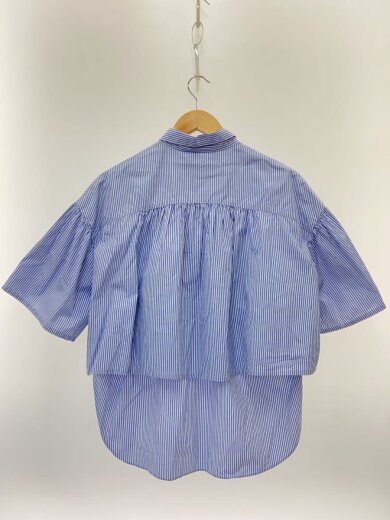 商品画像：半袖シャツ/38/コットン/BLU/ストライプ/64-11-0137-287 2