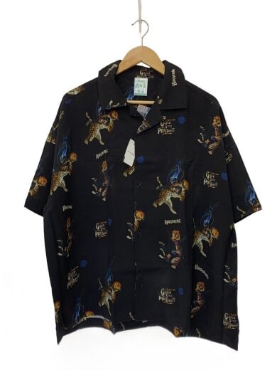商品画像：Haoming/半袖シャツ/M/--/BLK/総柄/405-01-BK 1