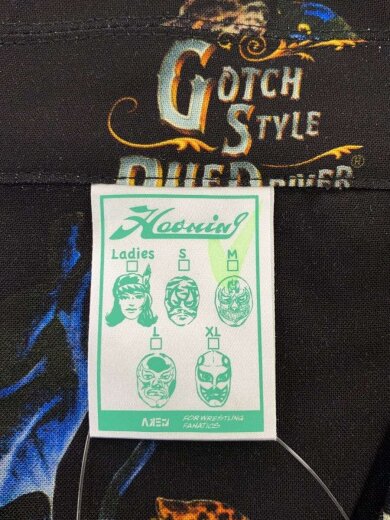 商品画像：Haoming/半袖シャツ/M/--/BLK/総柄/405-01-BK 4