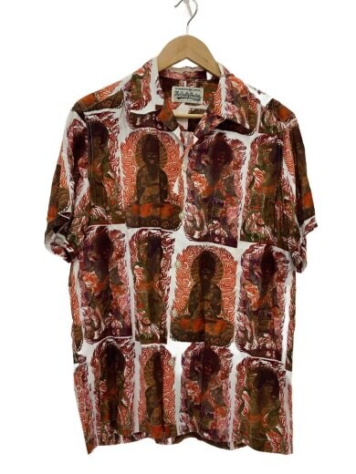 商品画像：不動明王/長袖シャツ/M/レーヨン/RED/総柄// 1