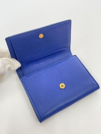 商品画像：3つ折り財布/レザー/BLU/無地/レディース// 9