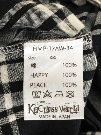 画像：その他ブランドHAPEACE/ロング丈/長袖シャツ/FREE/コットン/BLK/チェック/ハッピース3