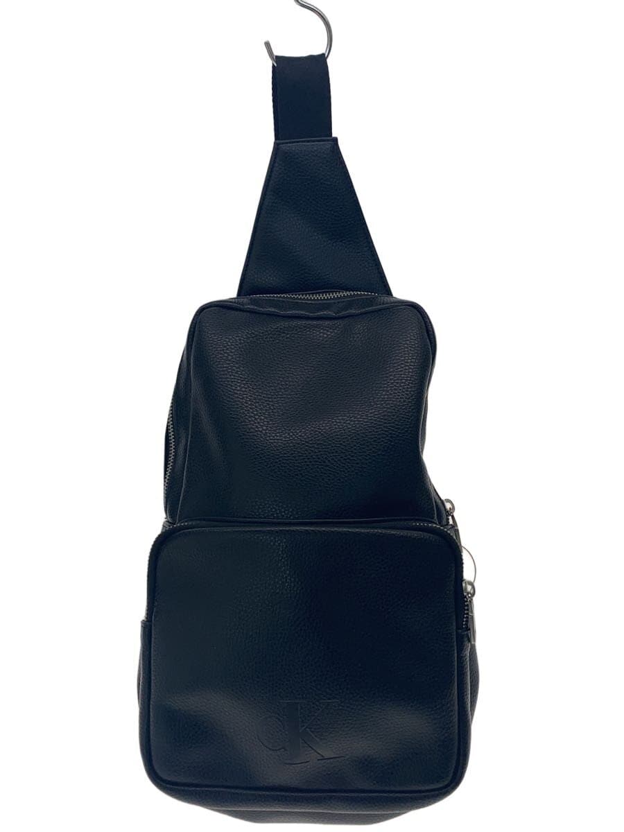   / バッグ/レザー/BLK/ボディーバッグ