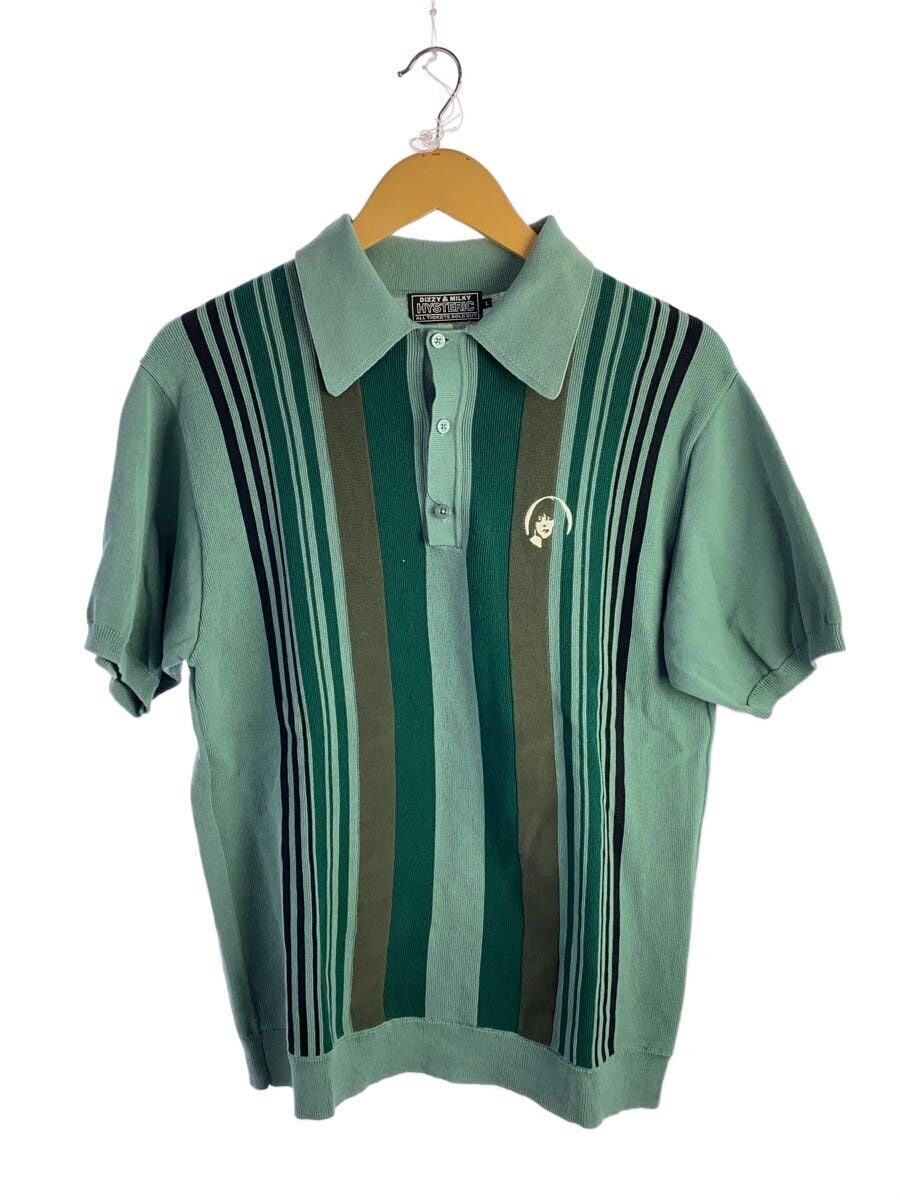 HYSTERIC GLAMOUR / ポロシャツ/L/--/GRN/ストライプ/STAY SICK刺繍 ポロ/02241NH01