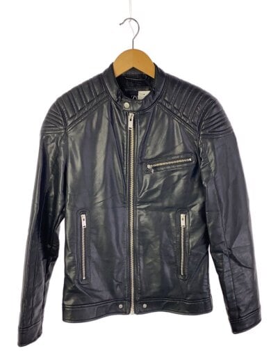 商品画像：シングルライダースジャケット/S/ポリエステル/BLK/無地/3427/405/800 1