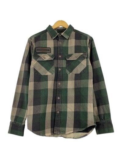 商品画像：Applique Plaid Shirt/アップリケプレイドシャツ/長袖シャツ/S/KHK/チェック 1