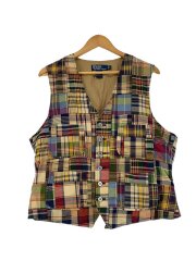 ベスト/パッチワーク/マドラスチェック/India Madras/L/コットン/マルチカラー/チェック