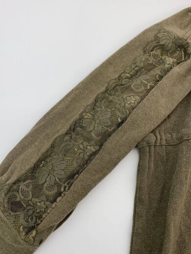 商品画像：ポロシャツ/リメイク/レース/L/コットン/KHK 6