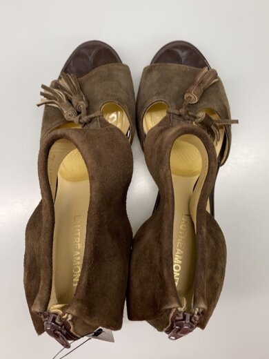 商品画像：パンプス/オープントゥ/タッセル/日本製/38/BRW/スウェード 3