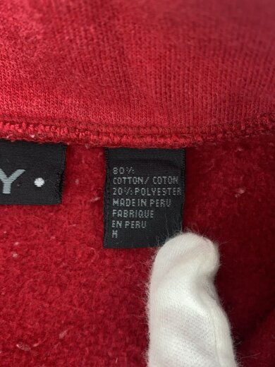 商品画像：スウェット/ロゴ/ハーフジップ/コットン/RED 4