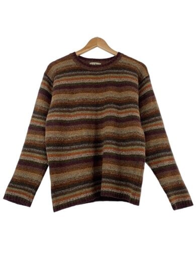 商品画像：80s/ニット・セーター(厚手)/ウール/マルチカラー/ボーダー 1
