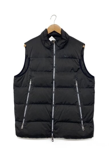 商品画像：ジップロゴダウンベスト/XL/ポリエステル/BLK/USO-24064 1