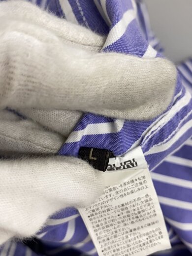 商品画像：長袖シャツ/L/コットン/BLU/ストライプ// 4