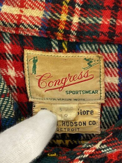 商品画像：40～50s/Congress/マチ付き/ネルシャツ/ウール/マルチカラー/チェック 3
