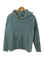 ジップパーカー/S/コットン/BLU/無地/USA製