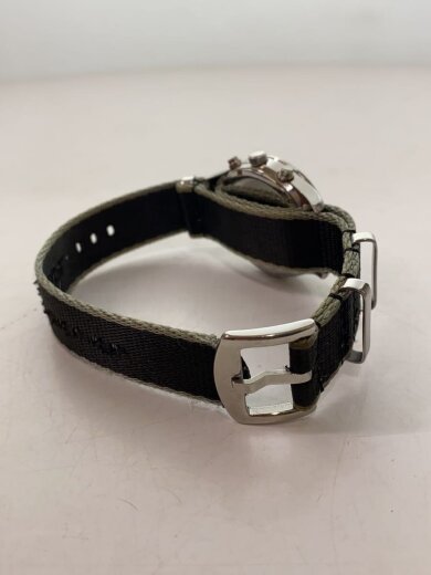 商品画像：クォーツ腕時計/クロノグラフ/アナログ/ナイロン/SLV/BLK 4