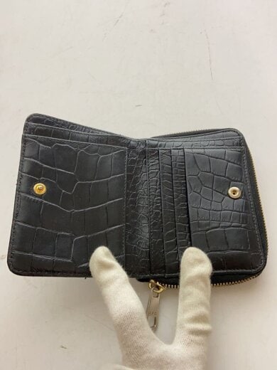 商品画像：2つ折り財布/レザー/BLK/レディース// 4