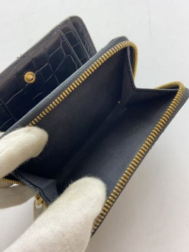 商品画像：2つ折り財布/レザー/BLK/レディース// 5