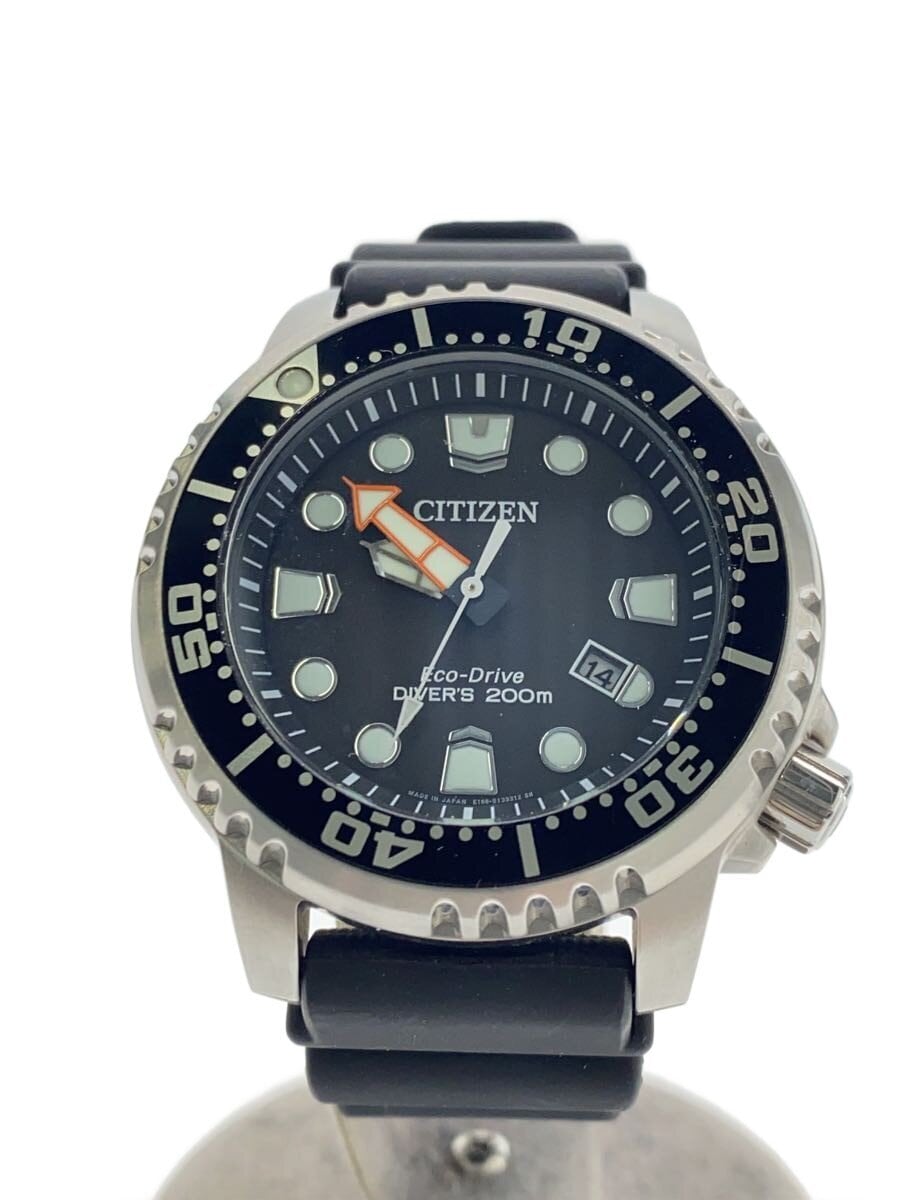 CITIZEN / ソーラー腕時計/アナログ/ラバー/BLK/BLK/E168-S126126