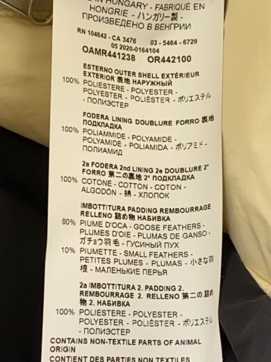 商品画像：ダウンジャケット/ダウンコート/XS/ポリエステル/BLK/OAMR441238 5