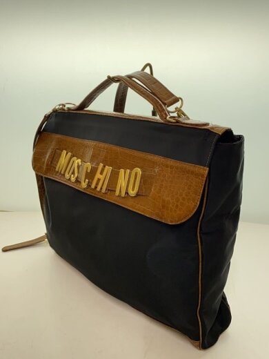 商品画像：2WAYハンドバックショルダーバック/ショルダーバッグ/ナイロン/NVY/無地/型押しレザー// 2