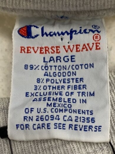 商品画像：90s/メキシコ製/REVERSE WEAVE/ILLINOIS/スウェット/L/コットン/GRY// 3