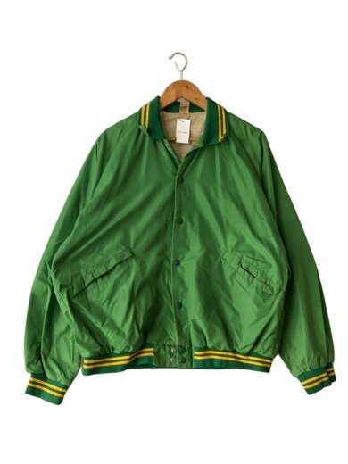 商品画像：70s/金タグ/袖に小穴有/スタジャン/XL/ナイロン/GRN// 1
