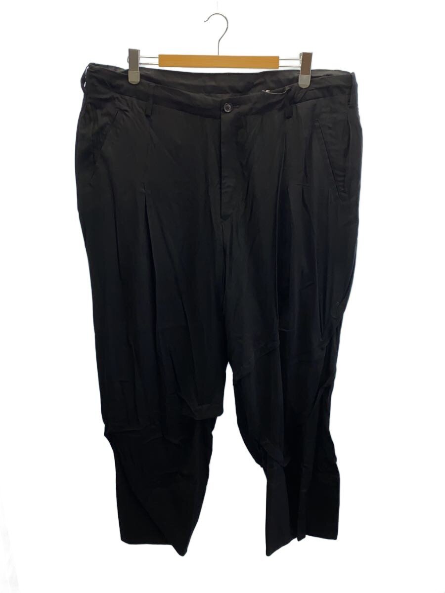 yohji yamamoto POUR HOMME / ストレートパンツ/3/レーヨン/BLK/無地/HZ-P17-218