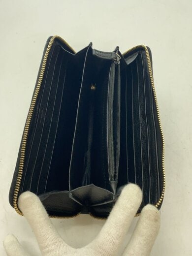 商品画像：ラウンドジップ/長財布/レザー/BLK/無地/レディース// 4