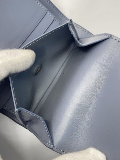 商品画像：スモールトリフォードウォレット/--/BLU/無地/レディース/革劣化 6