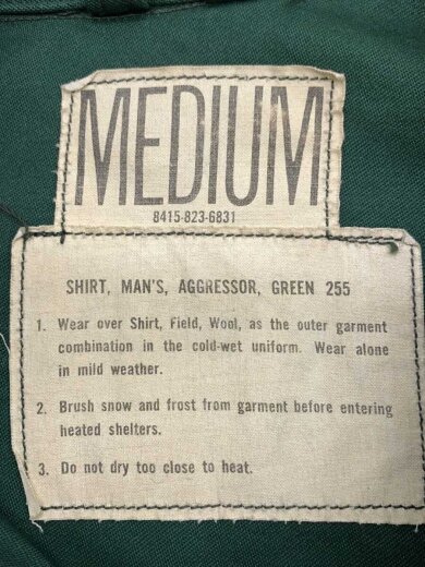 商品画像：60s/64年会計/AGGRESSOR GREEN/長袖シャツ/M/コットン/KHK/無地 3