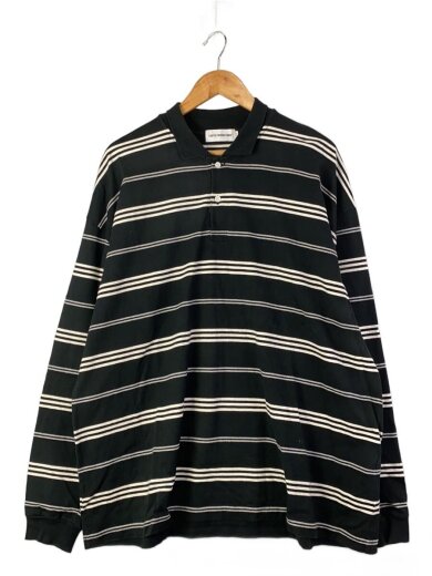 商品画像：BORDER L/S POLO/長袖シャツ/L/コットン/BLK/ボーダー// 1