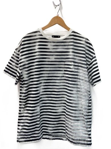 商品画像：Tシャツ/3/コットン/WHT/ボーダー/2006-4001-07-032 1