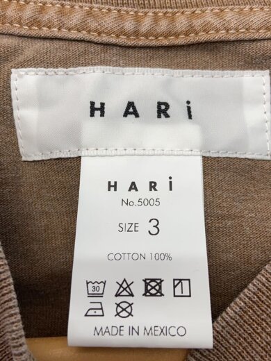 商品画像：HARi/USED加工/ヘビーウエイトロゴTシャツ/3/コットン/BRW 3