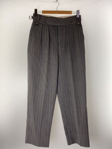 商品画像：スラックスパンツ/M/コットン/GRY/ストライプ 1