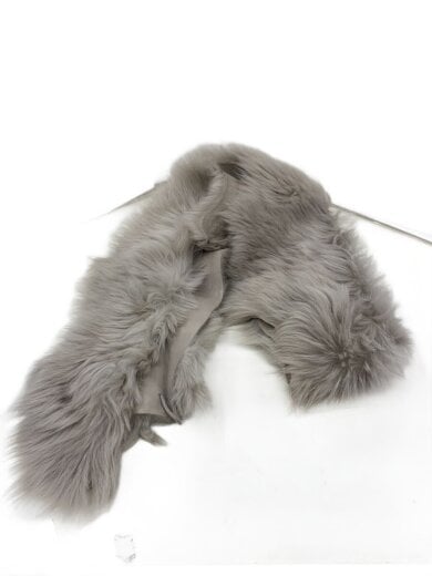 商品画像：マフラー/羊革/GRY/レディース 1