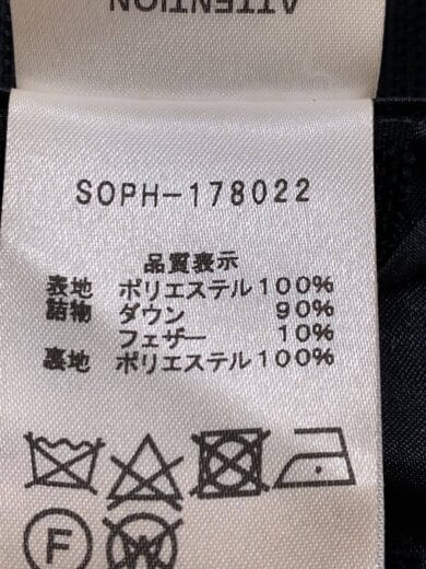 商品画像：ダウンジャケット/L/ポリエステル/BLK/無地/SOPH-178022 4