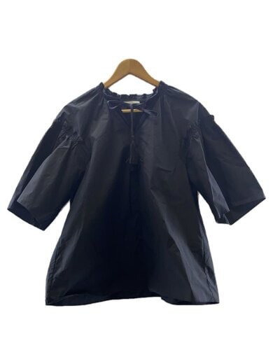 商品画像：半袖ブラウス/38/コットン/BLK/無地/03-4108219// 1