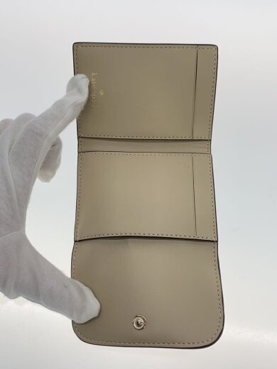 商品画像：3つ折り財布/レザー/BEG/無地/レディース 4